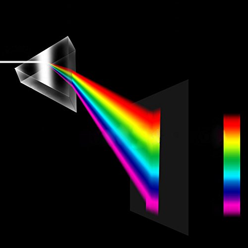 Prisma Triangular, Cristalino Vidrio óptico,Refractor Triangular Triple del Prisma para Física que Enseña Espectro Ligero