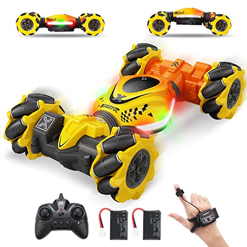 Pristar Coche Teledirigido 4x4 para Niños 1:24 - Coche Radiocontrol de bateria, 2.4Ghz, Mano 360 ° Drift RC Stunt Car - Carro Telecomandado día del Niño