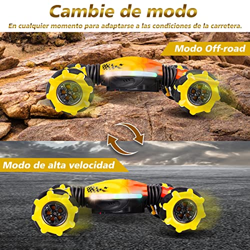 Pristar Coche Teledirigido 4x4 para Niños 1:24 - Coche Radiocontrol de bateria, 2.4Ghz, Mano 360 ° Drift RC Stunt Car - Carro Telecomandado día del Niño