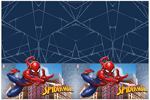 Procos 93866-Mantel de Spiderman Crime Fighter, tamaño 120 x 180 cm, plástico, Lavable, para Fiesta temática, Multicolor (93866)