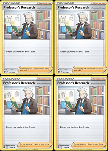 Professor's Research Rowen 147/172 – Estrellas brillantes – Juego de cartas de entrenamiento de Pokemon x4