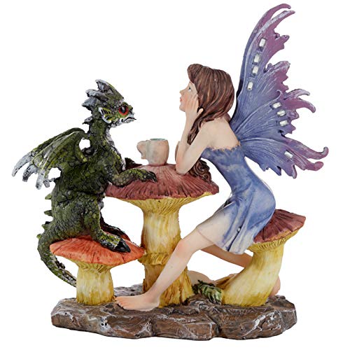 Puckator Figura de Hada del Bosque – dragón Tomé el té