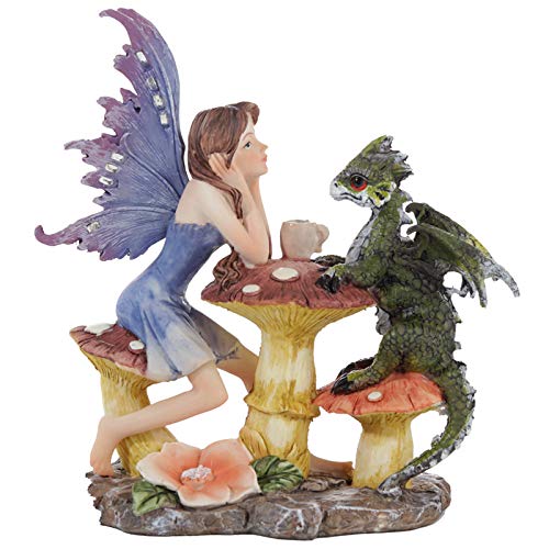 Puckator Figura de Hada del Bosque – dragón Tomé el té