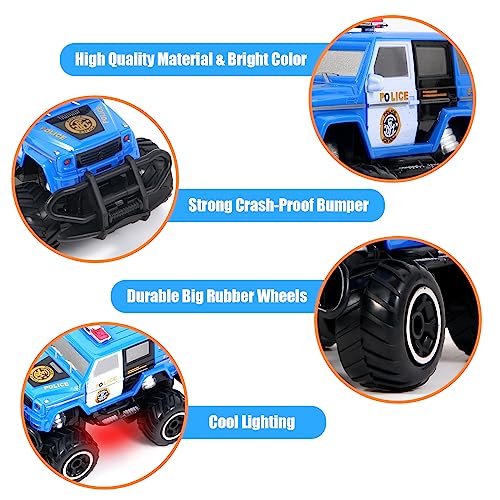 Pup Go Coche Teledirigido Niños 3 4 5 6 7 Años, Rápido RC Coche de Juguete, Coche Radiocontrol Mini Coche de Policía Niña, Radio Control de Coches Juegos Regalos Cumpleaños para Niños Niñas(Azul)