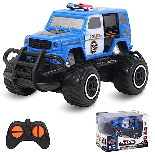 Pup Go Coche Teledirigido Niños 3 4 5 6 7 Años, Rápido RC Coche de Juguete, Coche Radiocontrol Mini Coche de Policía Niña, Radio Control de Coches Juegos Regalos Cumpleaños para Niños Niñas(Azul)