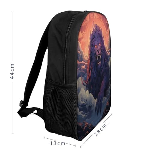 Purple_lion Mochila Escolar para niños Películas de Anime Impresas en 3D para niños Mochilas de Viaje Bolsas para Libros Mochila Escolar para niños