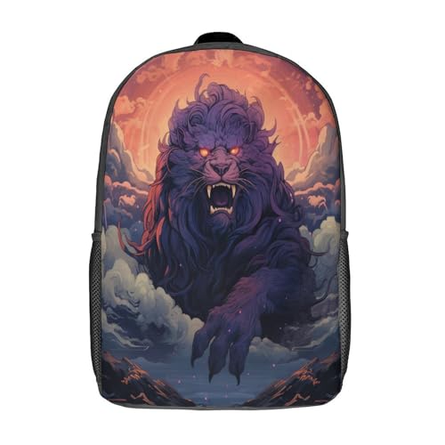 Purple_lion Mochila Escolar para niños Películas de Anime Impresas en 3D para niños Mochilas de Viaje Bolsas para Libros Mochila Escolar para niños