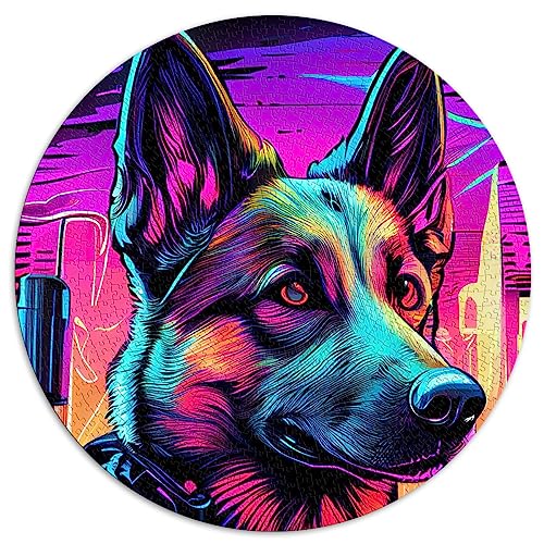 Puzle esférico de 1000 piezas para adultos Neon War Dogs Puzles en forma de bola de cartón 100% reciclado 26,5 x 26,5 pulgadas