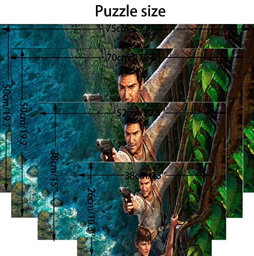 Puzzle 1000 Piezas para Adultos, Puzzle Uncharted, Pequeña Mini Rompecabezas Resistente, Grueso Y Difícil para Juegos de Fiesta, Niños, Amigos de La Familia. 38X26cm