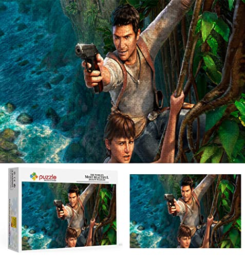 Puzzle 1000 Piezas para Adultos, Puzzle Uncharted, Pequeña Mini Rompecabezas Resistente, Grueso Y Difícil para Juegos de Fiesta, Niños, Amigos de La Familia. 38X26cm