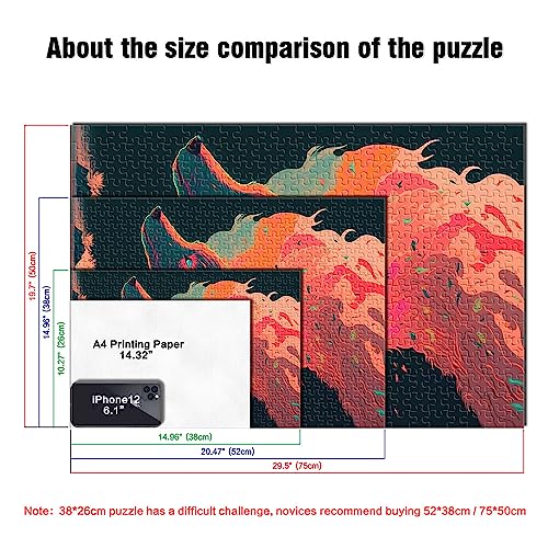 Puzzle de 1000 piezas para adultos, rompecabezas de lobo legendario de madera, juguetes educativos de aprendizaje, juegos familiares 50x75cm