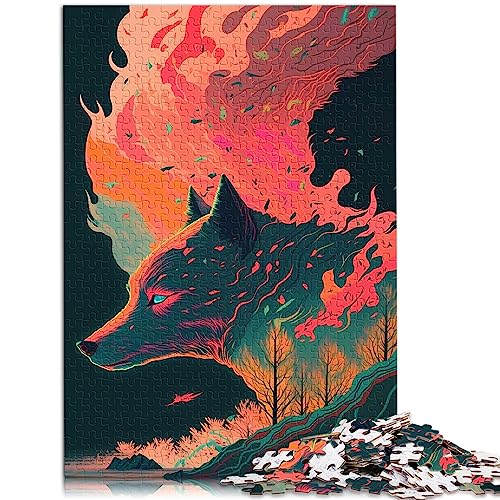 Puzzle de 1000 piezas para adultos, rompecabezas de lobo legendario de madera, juguetes educativos de aprendizaje, juegos familiares 50x75cm