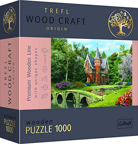 Puzzle De Madera - Casa Victoriana - 1000 Elementos, Artesanía En Madera, Formas Irregulares, 100 Figuras De Monumentos Y Símbolos Estadounidenses, Rompecabezas Moderno Premium, DIY