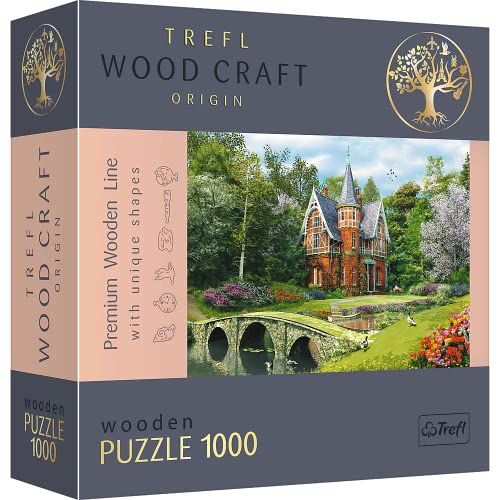 Puzzle De Madera - Casa Victoriana - 1000 Elementos, Artesanía En Madera, Formas Irregulares, 100 Figuras De Monumentos Y Símbolos Estadounidenses, Rompecabezas Moderno Premium, DIY