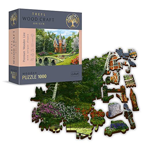 Puzzle De Madera - Casa Victoriana - 1000 Elementos, Artesanía En Madera, Formas Irregulares, 100 Figuras De Monumentos Y Símbolos Estadounidenses, Rompecabezas Moderno Premium, DIY