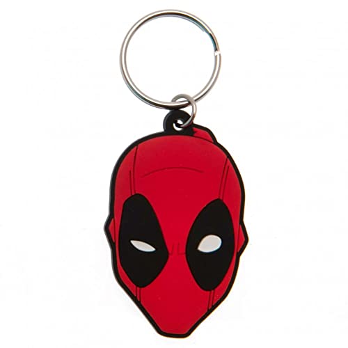 Pyramid International Deadpool Face - Llavero de Goma, 4,5 x 6 cm