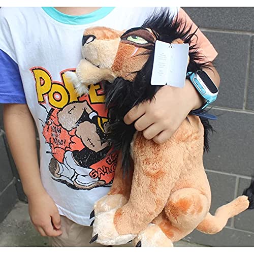 Qarunt Lion King Scar Peluche Juguetes, Peluches Suaves de Dibujos Animados, muñecas de Peluche para niños, para niños, niñas, Chicas, cumpleaños, 36 cm