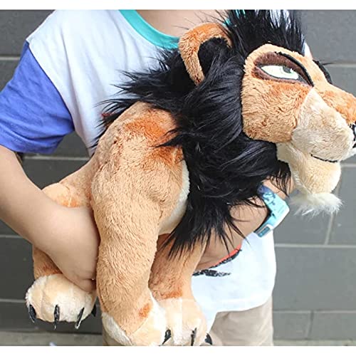 Qarunt Lion King Scar Peluche Juguetes, Peluches Suaves de Dibujos Animados, muñecas de Peluche para niños, para niños, niñas, Chicas, cumpleaños, 36 cm