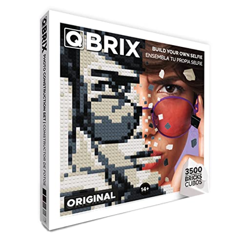 QBRIX Original-Kit de construcción de mosaicos para Fotos con Abrazadera, Regalo Personalizado, Personal, Kit de construcción para imágenes, Set de construcción, Material para creación de Pixel Art