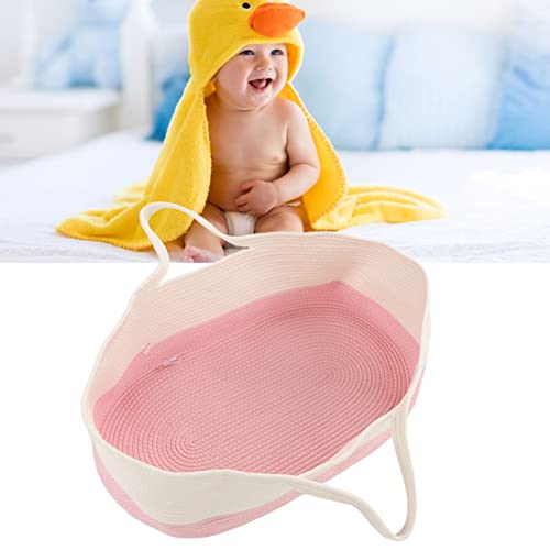 Qcwwy Capazo para bebé, Colchón Impermeable, Cesta para Dormir para bebé, Algodón para Dormitorio (Rosa)