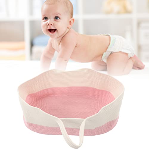 Qcwwy Capazo para bebé, Colchón Impermeable, Cesta para Dormir para bebé, Algodón para Dormitorio (Rosa)