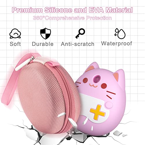 Qoosea Funda Protectora de Silicona y Estuche Rígido para Tamagotchi Pix, Funda de Transporte Caso Protector para Tamagotchi Pix Virtual Pet Game Machine, Regalo de Cumpleaños para Niños（Rosa）