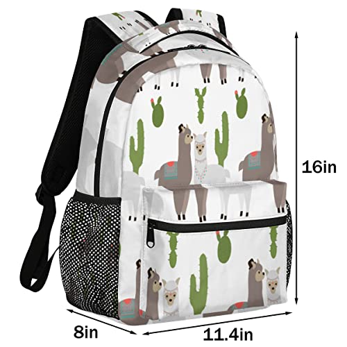 QQIAEJIA Alpaca Cactu - Mochila de viaje para laptop, básica, duradera, gran capacidad, accesorios esenciales de viaje para hombres, mujeres y adultos, Como se muestra en la imagen, Talla única