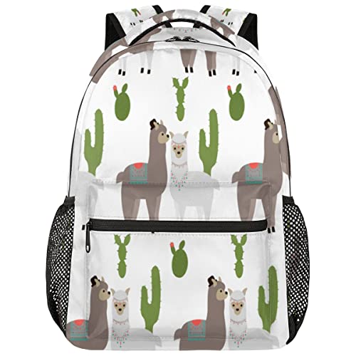 QQIAEJIA Alpaca Cactu - Mochila de viaje para laptop, básica, duradera, gran capacidad, accesorios esenciales de viaje para hombres, mujeres y adultos, Como se muestra en la imagen, Talla única