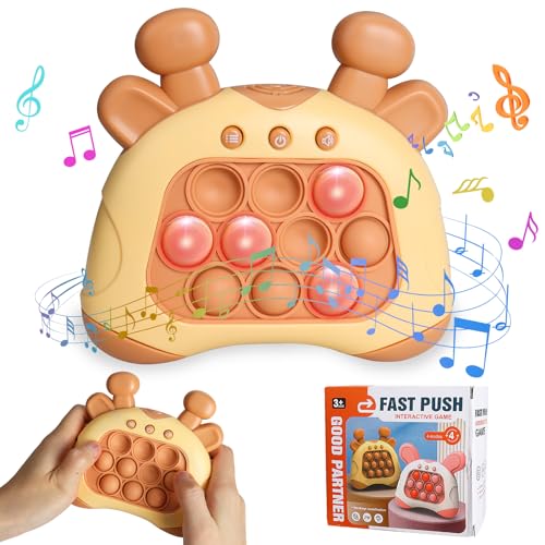 Quick Push Burbujas Juego Consola, Botón Puzzle Pop Light Up Juego, Pop Fidget Game, Sensory Fidget Juguetes para el Autismo, Descompresión Puzzle Pop it Game, Juego de coordinación Mano-Ojo