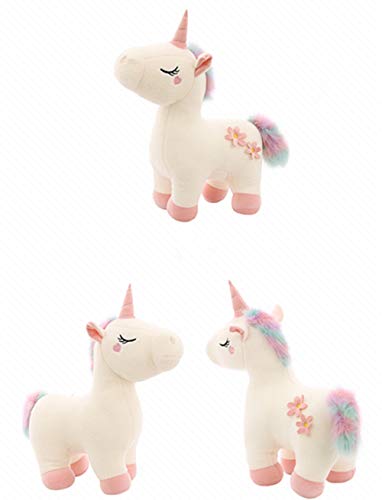 RAILONCH Peluche de unicornio arcoíris, juguete de peluche, juguete de peluche lindo adolescente corazón muñeca regalo