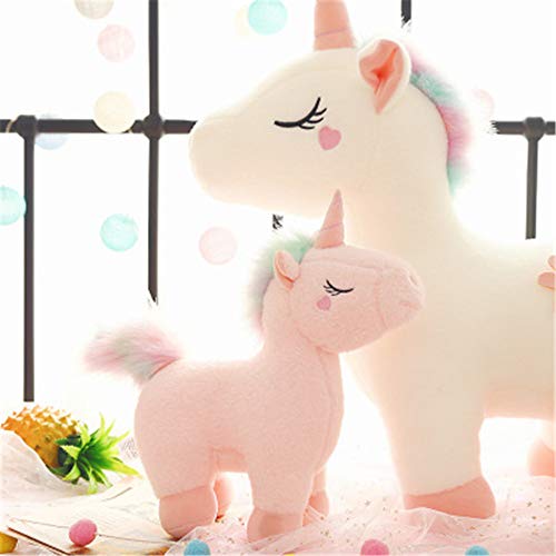 RAILONCH Peluche de unicornio arcoíris, juguete de peluche, juguete de peluche lindo adolescente corazón muñeca regalo