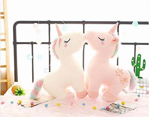 RAILONCH Peluche de unicornio arcoíris, juguete de peluche, juguete de peluche lindo adolescente corazón muñeca regalo