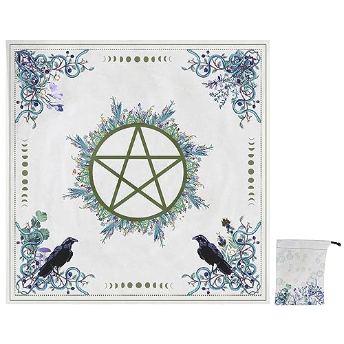 Ranuw Mantel de carta de tarot de altar místico para buscadores espirituales de cinco puntas