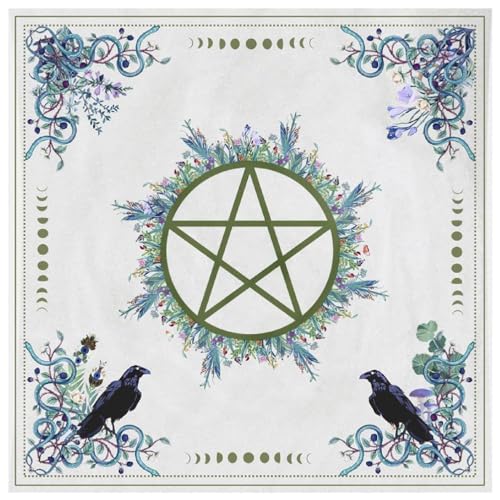 Ranuw Mantel de carta de tarot de altar místico para buscadores espirituales de cinco puntas