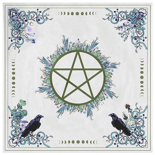 Ranuw Mantel de carta de tarot de altar místico para buscadores espirituales de cinco puntas