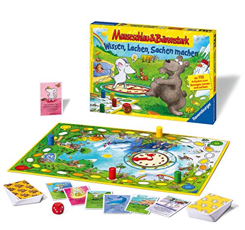 Ravensburger 21298 - Conocimiento, Risa, Hacer Cosas - Mouse y Oso Fuerte para niños, Juego de niños para 2-4 Jugadores, cuestionarios a Partir de 5 años