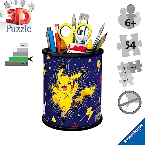 Ravensburger - 3D Puzzle Portalàpices Pokemon, 54 Piezas, 6+ Años