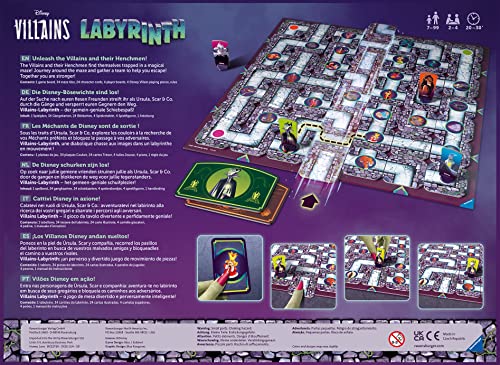 Ravensburger Disney Villains Labyrinth Family Strategy Board Game for Kids & Adults Age 7 Years Up - 2 to 4 Players