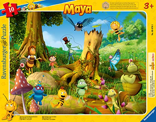 Ravensburger- Kätzchen Infantil 05670 – Aventura en el Prado de Amapolas – 10 Piezas Abeja Maja Puzzle Marco para niños a Partir de 3 años