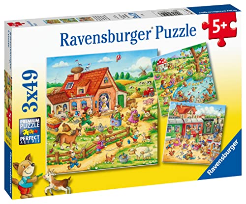 Ravensburger Puzzle, Vacaciones en el Campo, 3x49 Piezas, Puzzles para Niños, Edad Recomendada 5+, 05249 3