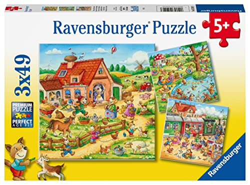 Ravensburger Puzzle, Vacaciones en el Campo, 3x49 Piezas, Puzzles para Niños, Edad Recomendada 5+, 05249 3