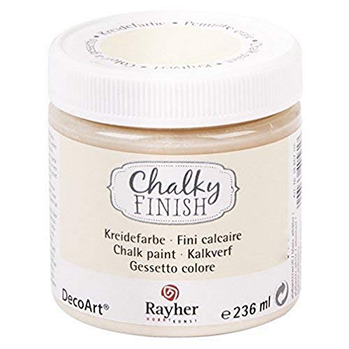 Rayher Pintura a la tiza Chalky Finish, blanco cuarzo, para muebles y manualidades, 236 ml, 38868105