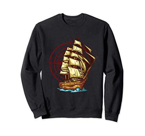 Regalo Vintage Barco Náutico Pirata Barco Capitán Sudadera