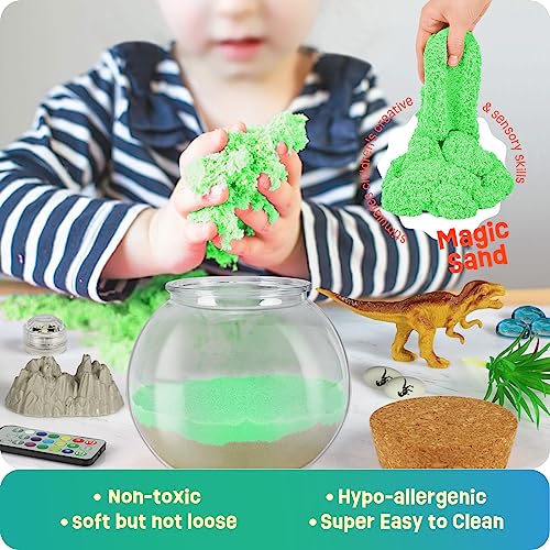 Regalos de Dinosaurio para niños - Kit de terrario de Dinosaurio para niños - Regalo de cumpleaños para niños de 4 5 6 7 8-12 años - Juguetes de Dinosaurio - Kit de Artes y Manualidades para niños