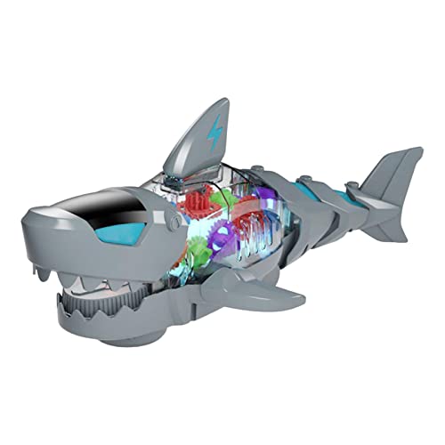 Renywosi tiburón Engranajes, Luces Colores Hungry Shark Toys, Mechanical The Tiger Shark of Deep Sea Metal Model Toys para niños y niñas