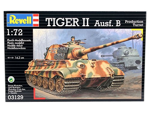 Revell- Tiger II Ausf. B Maqueta Kit de Construcción, Escala 1:72, Multicolor (03129)