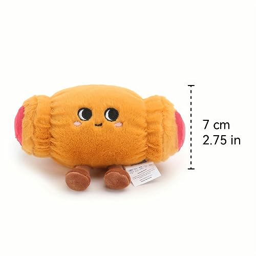 RIJPEX Peluche Serie de postres deliciosos de 7cm deliciosos Juguetes de Peluche envueltos en Salchichas del Mundo