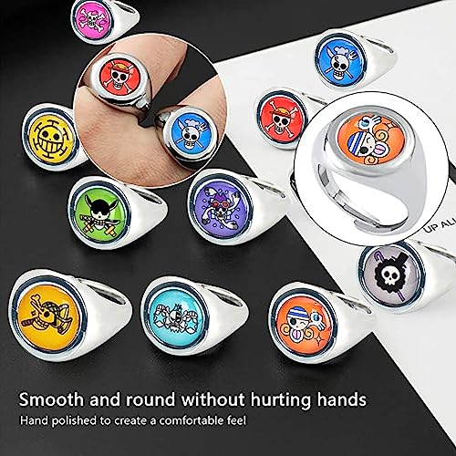 Ring Anime Set 11pcs Anelli Cosplay Decoration Juego de Anillos de Miembros de Anime Cosplay para Hombres y Mujeres Anime Accesorios