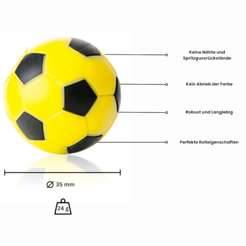 Robertson Winspeed - Juego de 5 pelotas de futbolín (35 mm, no destiñen, resistentes a la abrasión y duraderas, para futbolín y futbolín)