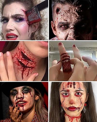 Roizefar Kit De Maquillaje De Halloween, Cera De Cicatrices De Sangre Falsa, Maquillaje De Efectos Especiales Para Fiesta De Halloween, Cosplay y Maquillaje De Disfraces Zombie